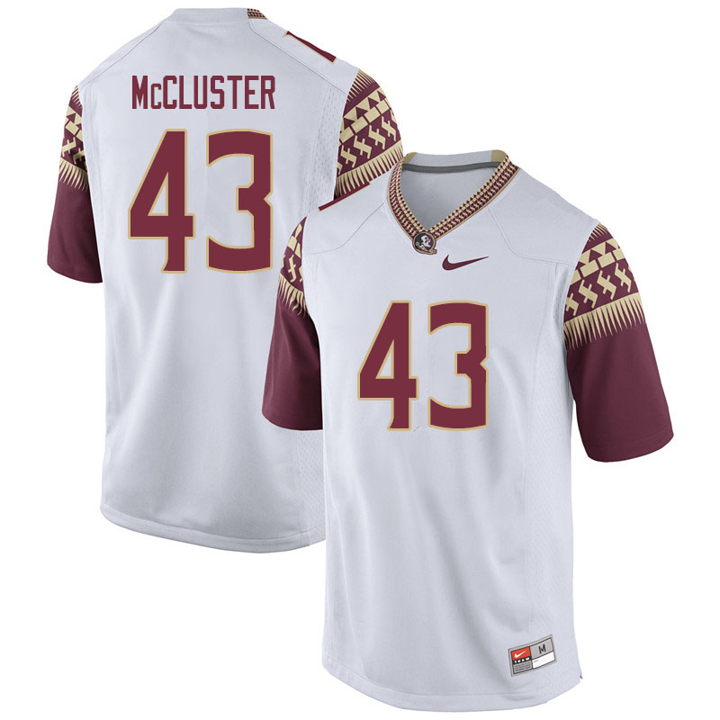 Men #43 Jayion McCluster Florida State Seminoles College Football Jerseys Sale-White - Click Image to Close